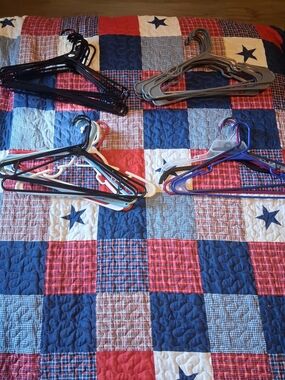 Assorted Plastic and Metal Clothing Hangers 50 - Mixed Colors